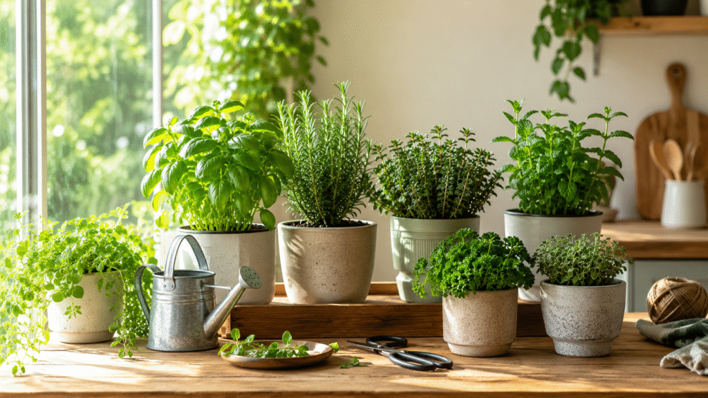 organic herb garden Indian home