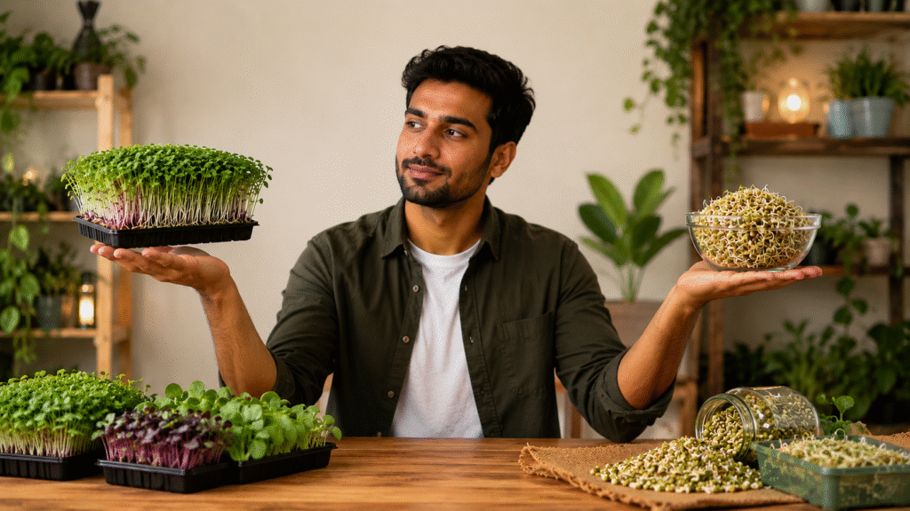 how to sell microgreens at home Delhi NCR

