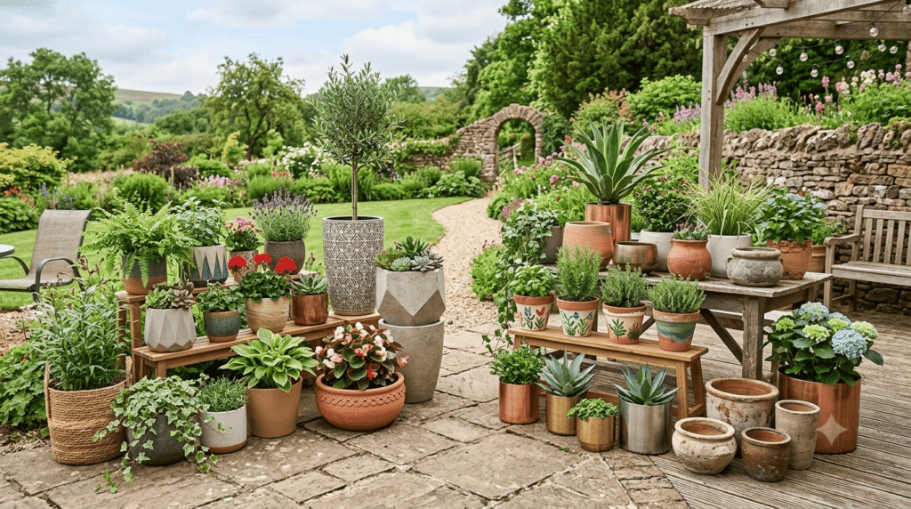 Collection of stylish plant pot designs for home and garden