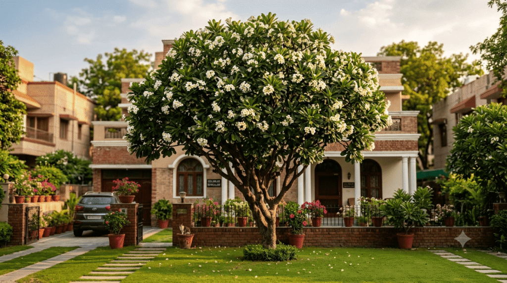 champa plant in full bloom in a home garden